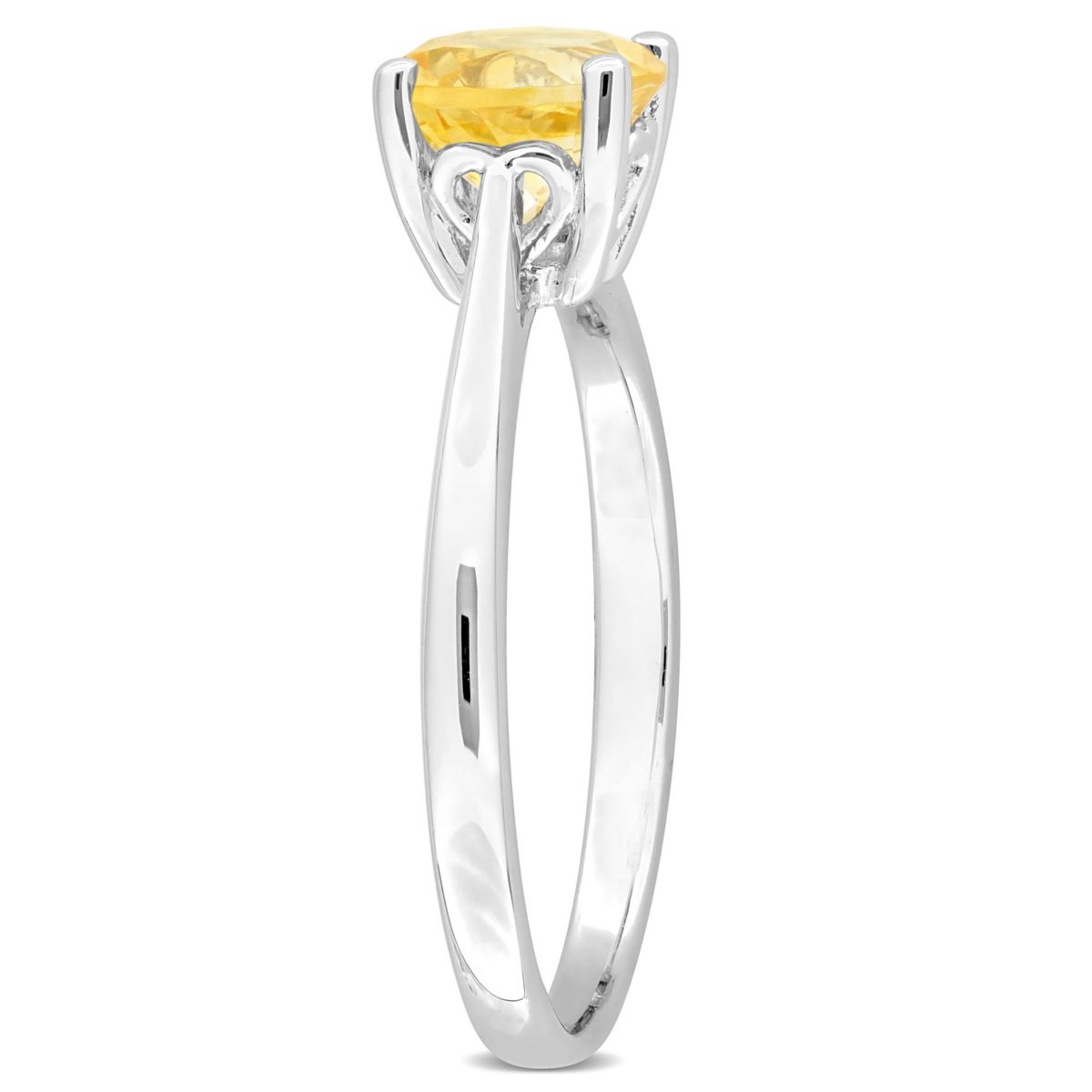 Citrine Solitaire Ring in Sterling Silver