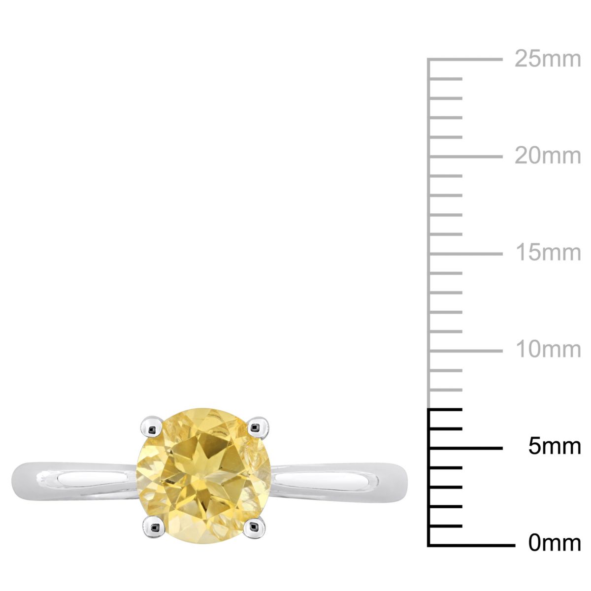 Citrine Solitaire Ring in Sterling Silver