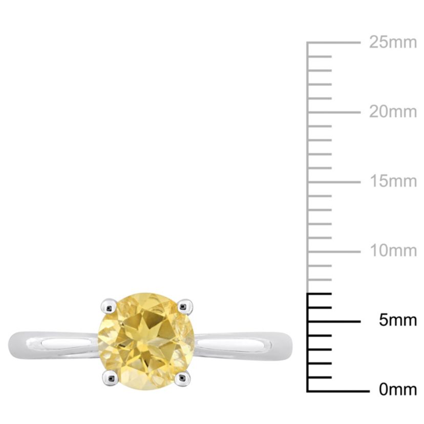Citrine Solitaire Ring in Sterling Silver