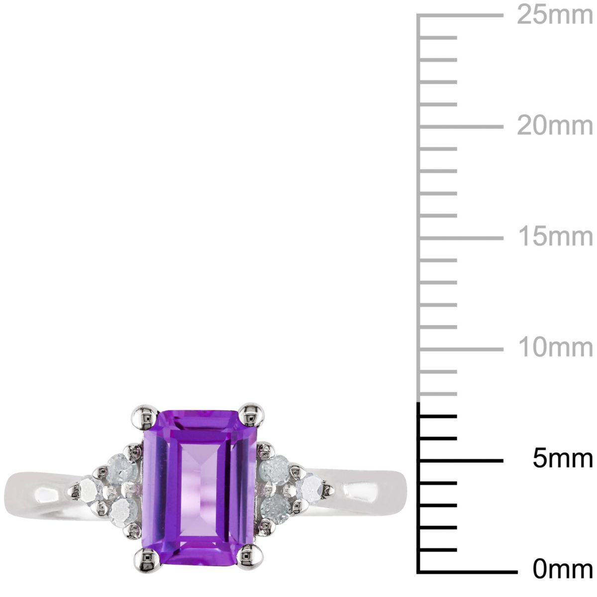 Amethyst and 1/10 ct. t.w. Diamond Ring in Sterling Silver