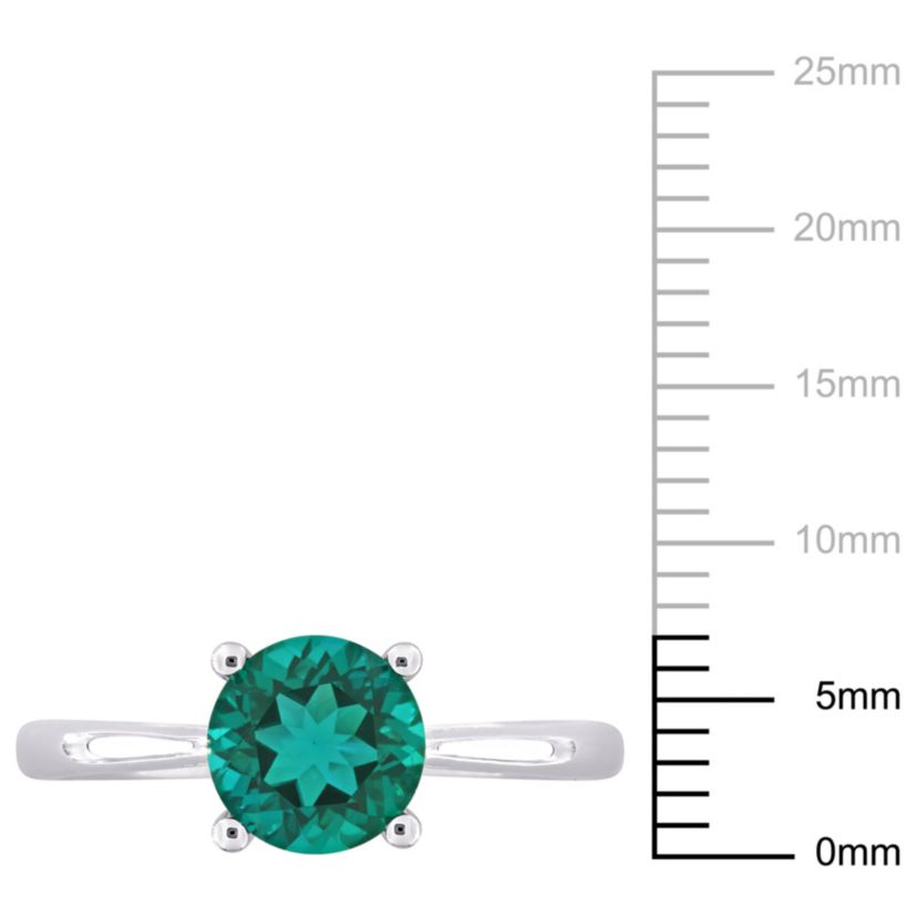 Lab Created Created Emerald Solitaire Ring in Sterling Silver