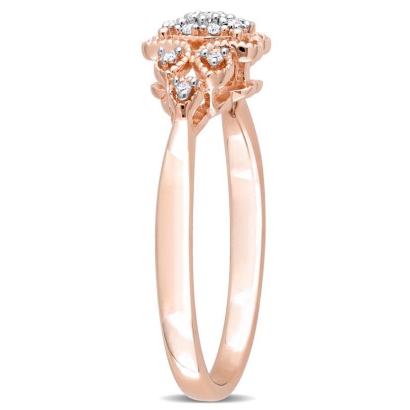 1/10 ct. t.w. Diamond Engagement Ring in Rose Plated Sterling Silver