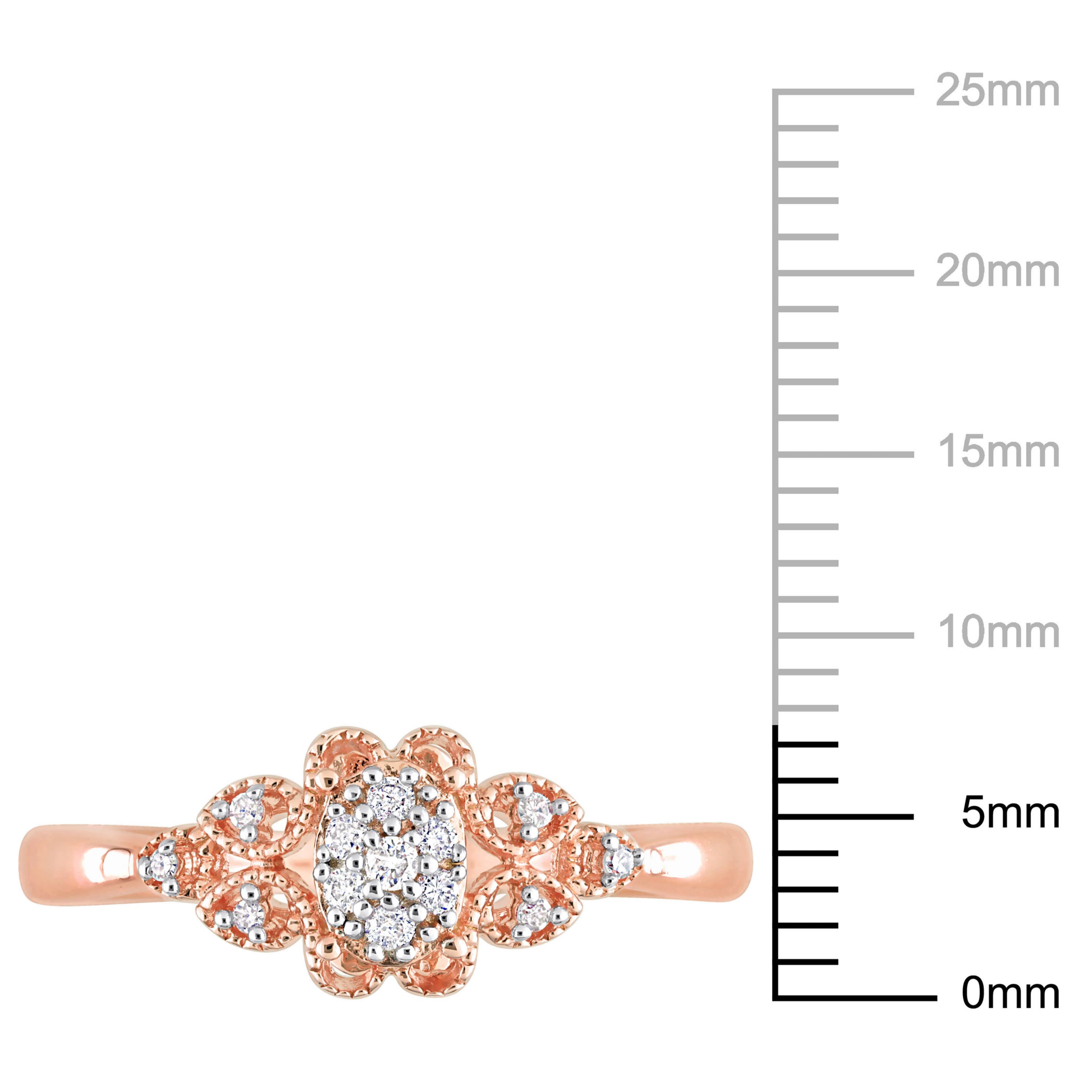 1/10 ct. t.w. Diamond Engagement Ring in Rose Plated Sterling Silver