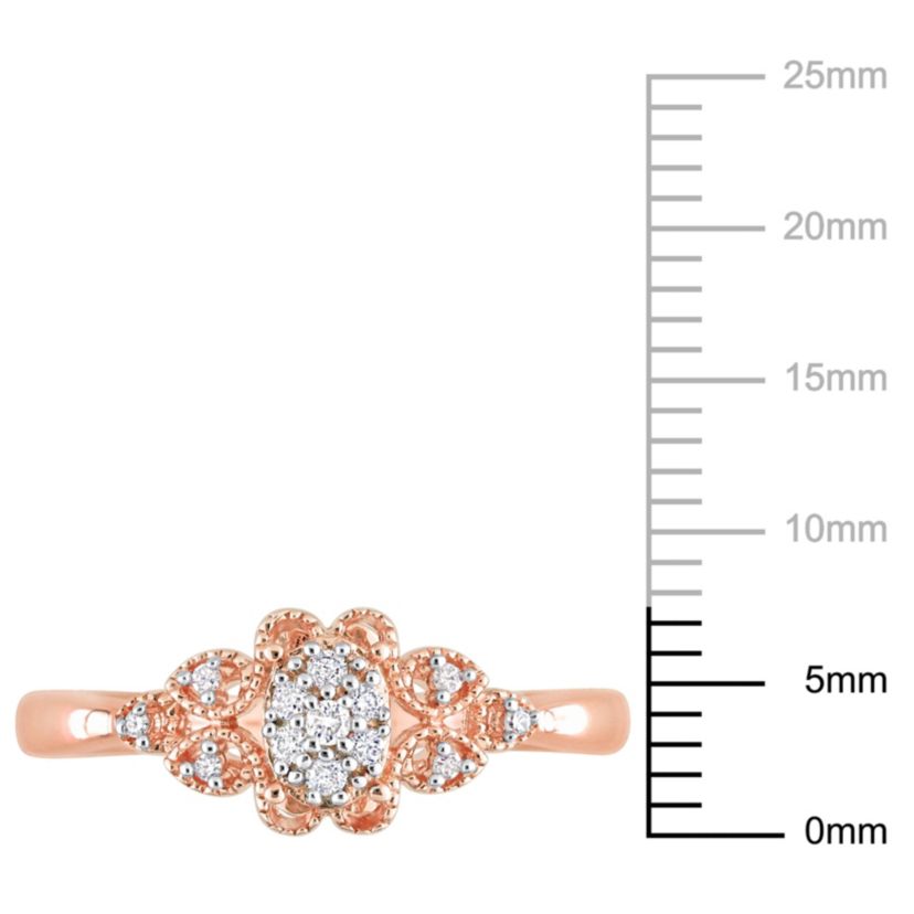 1/10 ct. t.w. Diamond Engagement Ring in Rose Plated Sterling Silver