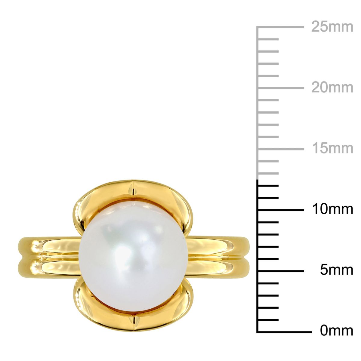 9-9.5mm Freshwater Cultured Pearl Solitaire Ring in 14K Yellow Gold