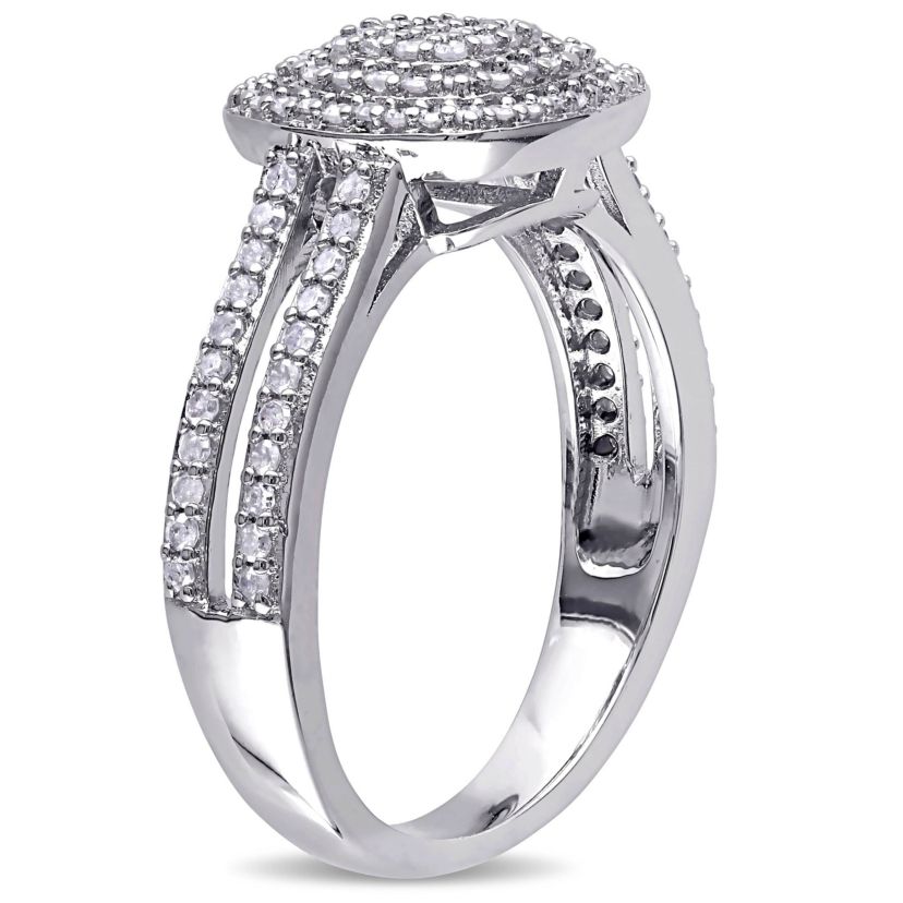 3-Pc Set of 1.92 ct. t.w. Diamond Double Halo Ring, Earrings & Pendant with Chain in Sterling Silver