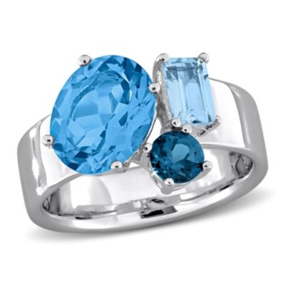 Belk & Co Sky London Swiss Blue Topaz Fashion Ring in Sterling Silver