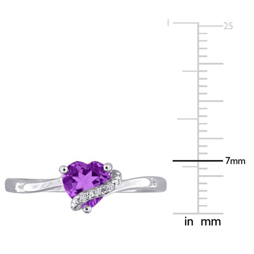 Amethyst & Diamond Accent Wrap Ring in Sterling Silver