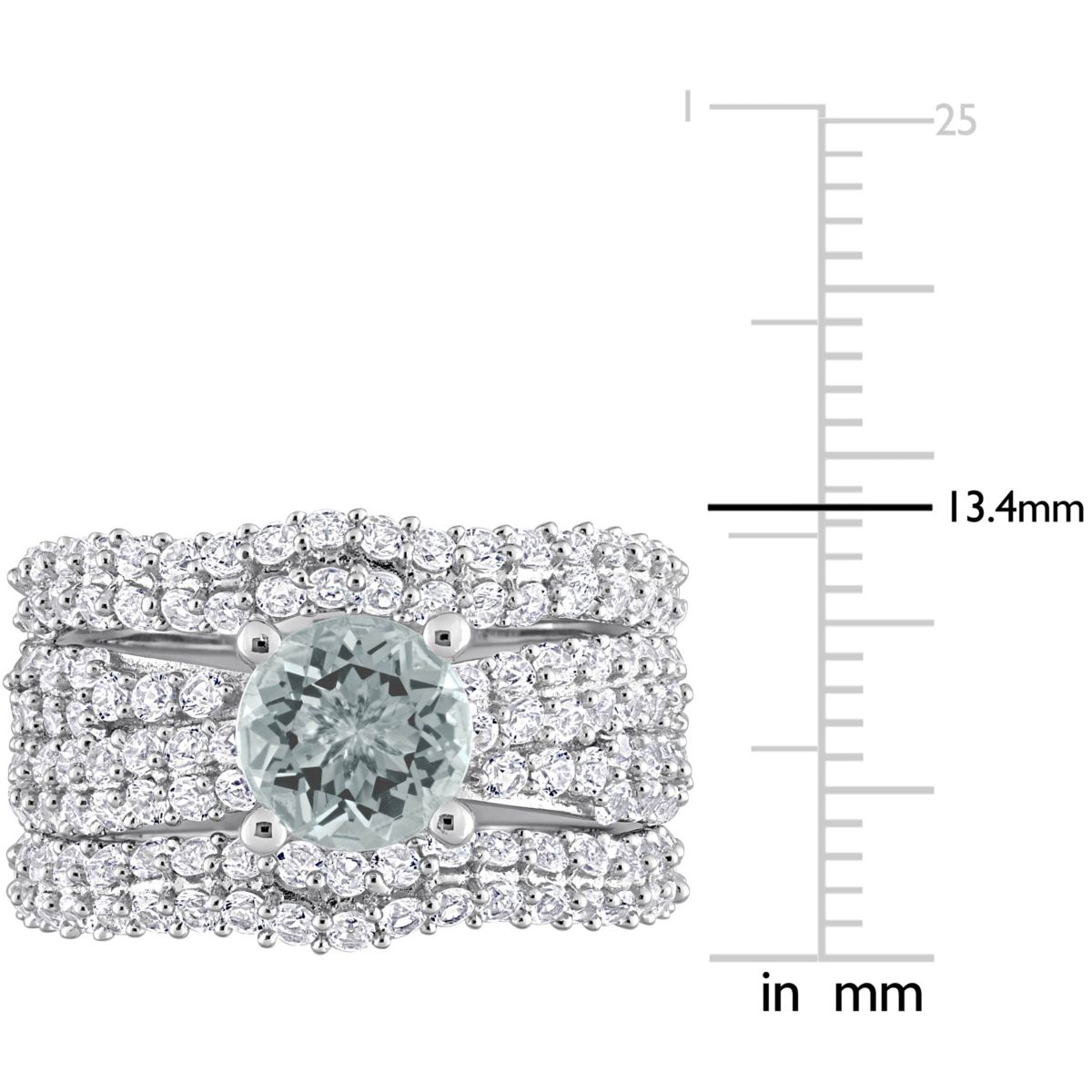 Lab Created Aquamarine & Created White Sapphire Bridal Set in Sterling Silver
