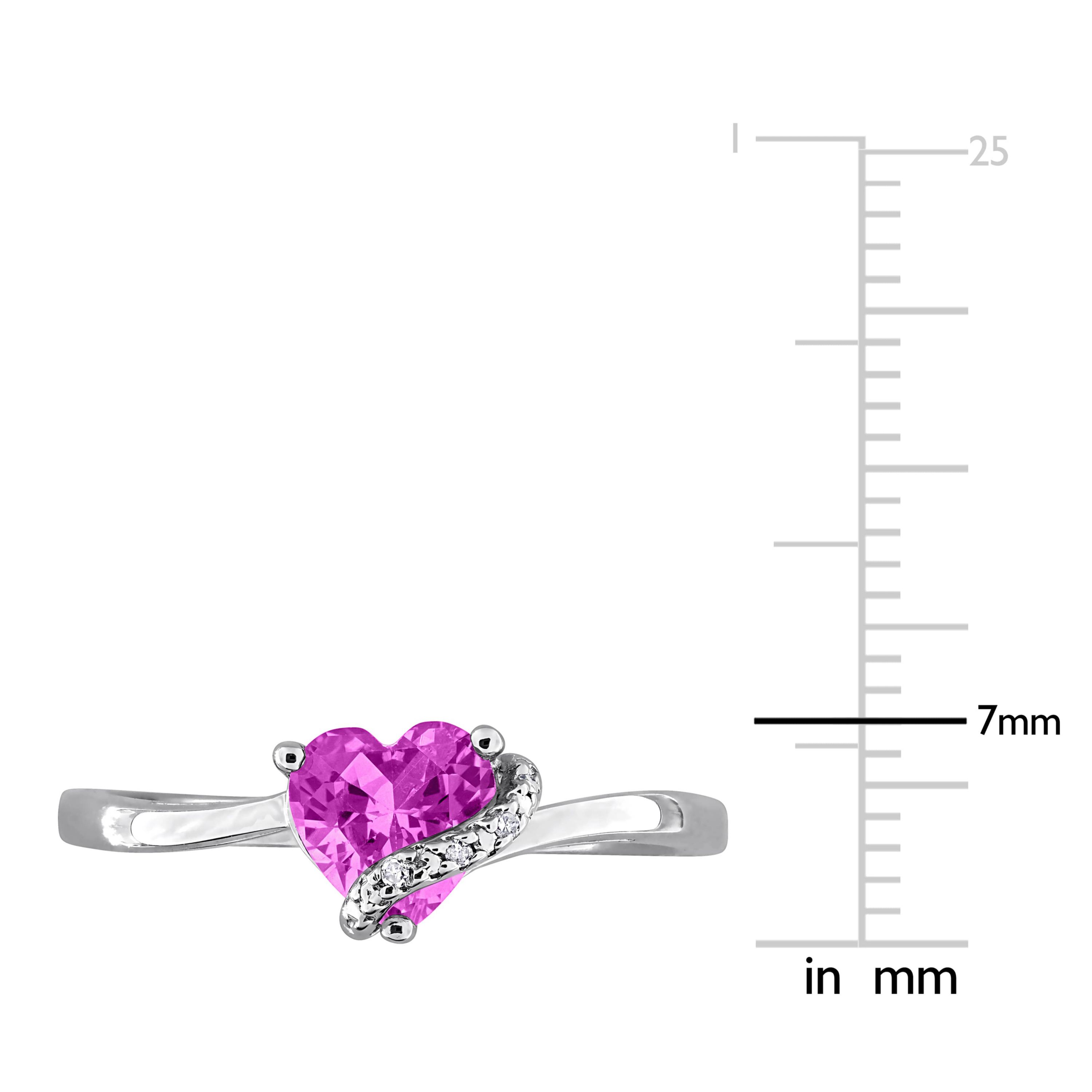 Lab Created Created Pink Sapphire & Diamond Accent Wrap Ring in Sterling Silver