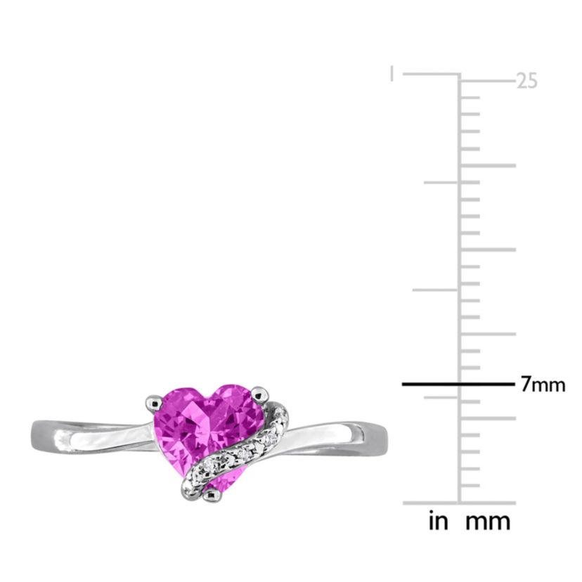 Lab Created Created Pink Sapphire & Diamond Accent Wrap Ring in Sterling Silver