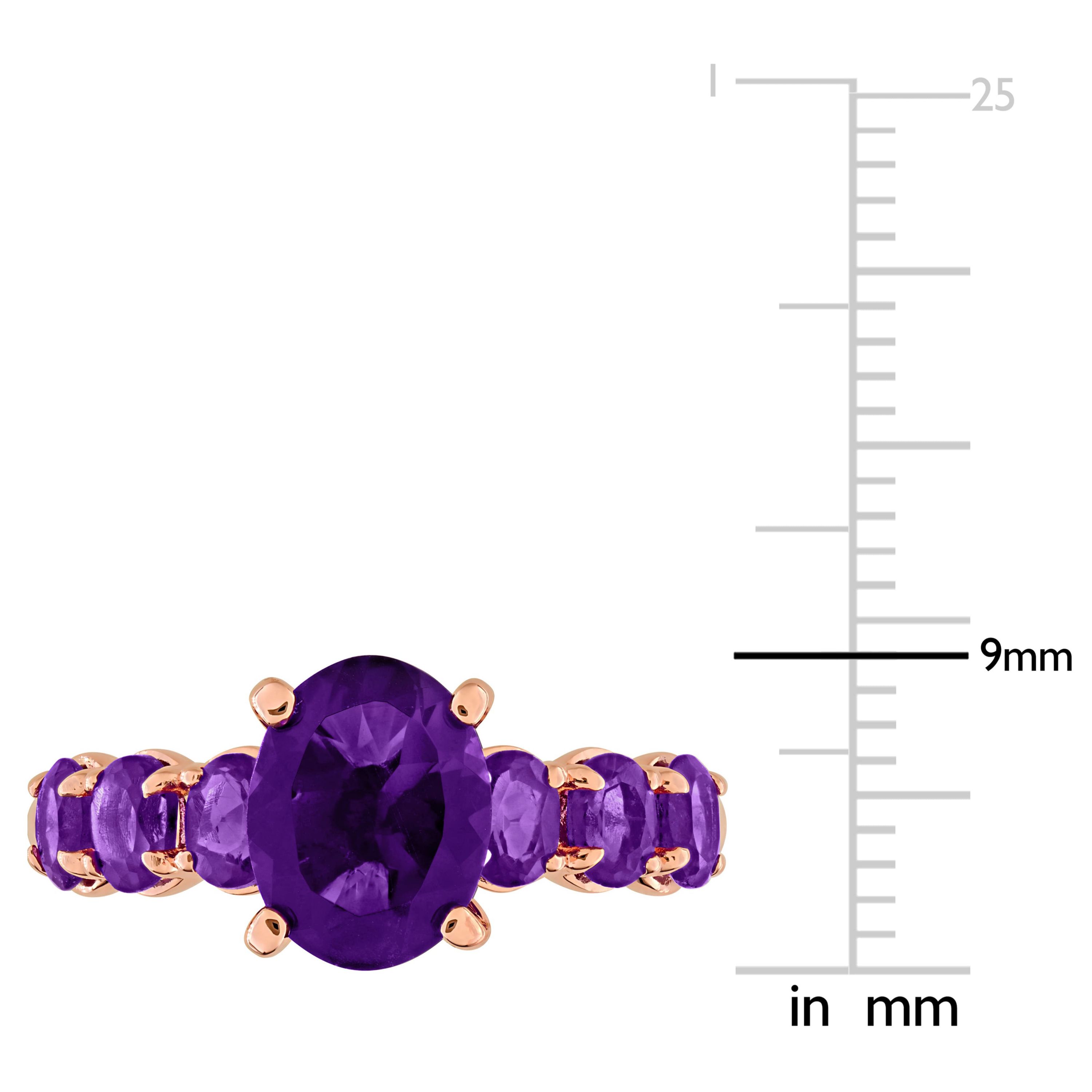 Amethyst-Africa Cocktail Ring in Rose Plated Sterling Silver