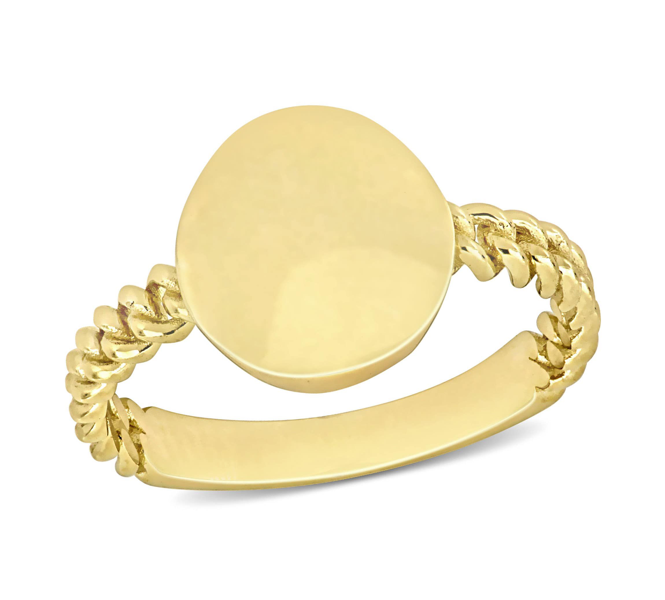 Disc Braided Ring in 14k Yellow Gold