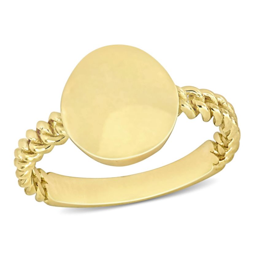 Disc Braided Ring in 14k Yellow Gold