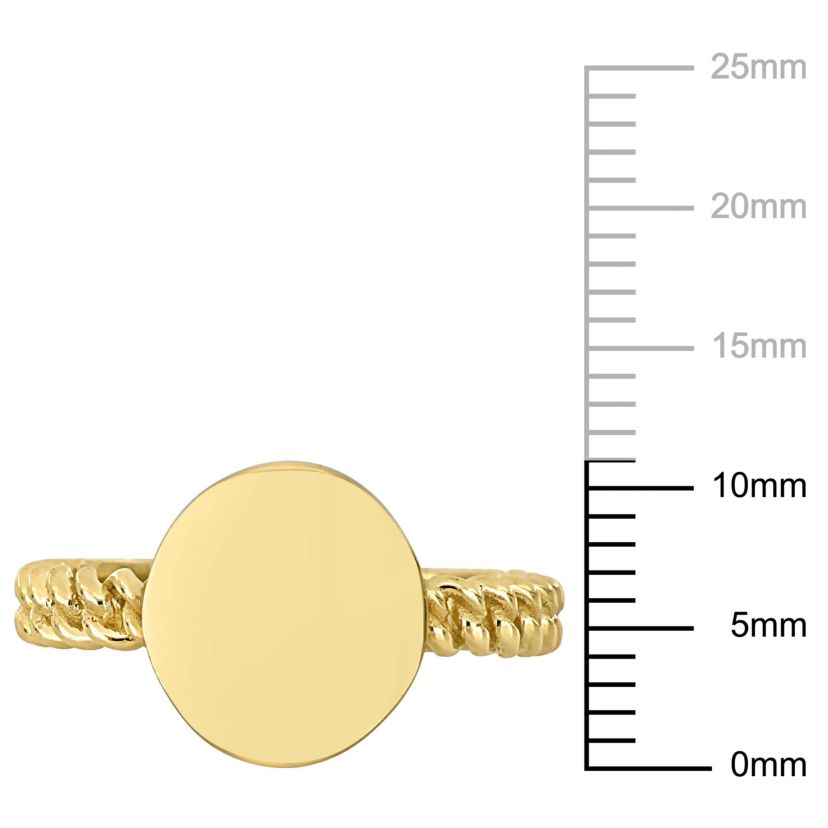 Disc Braided Ring in 14k Yellow Gold