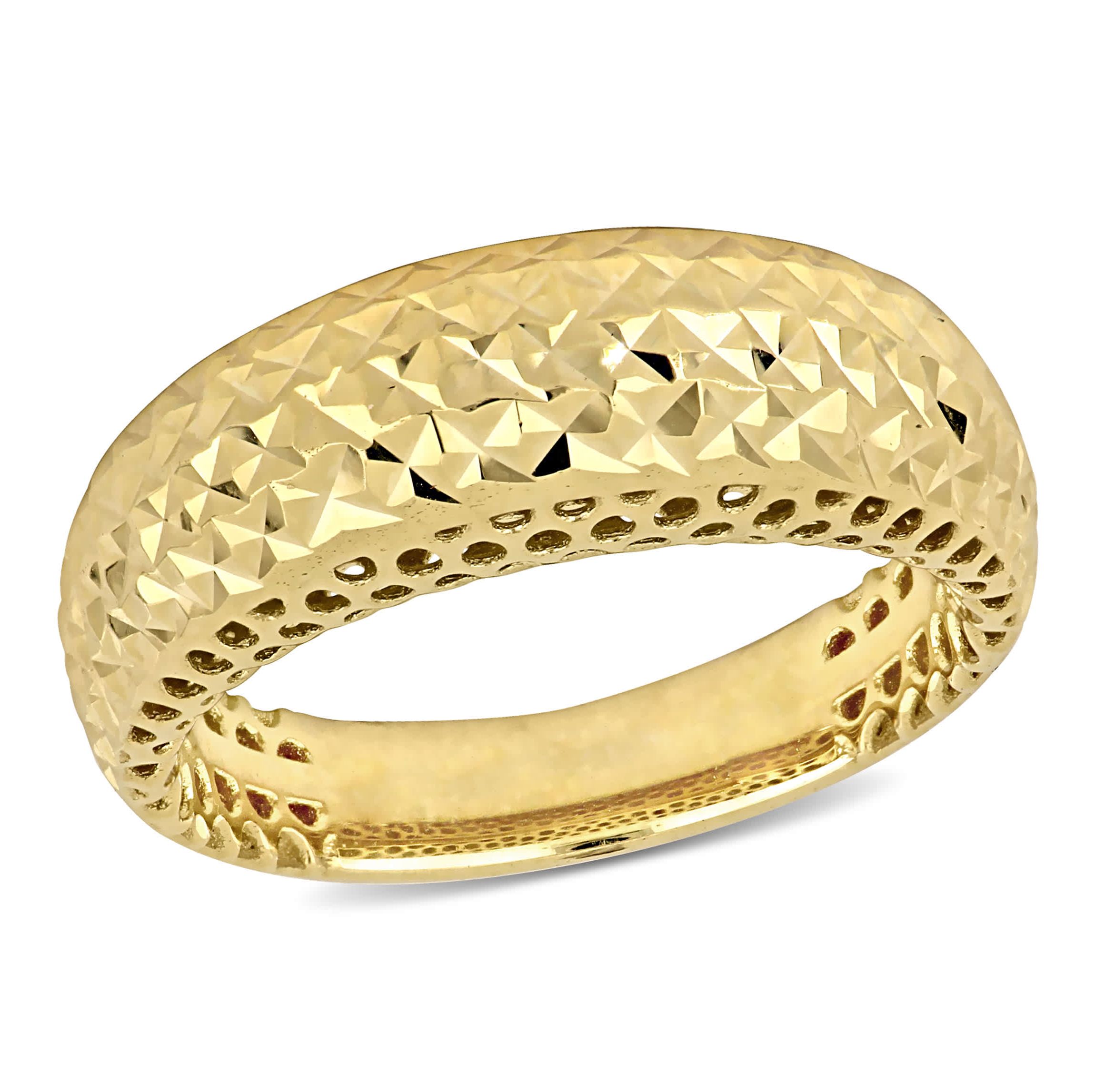 Diamond-Cut Design Ring in 14k Yellow Gold