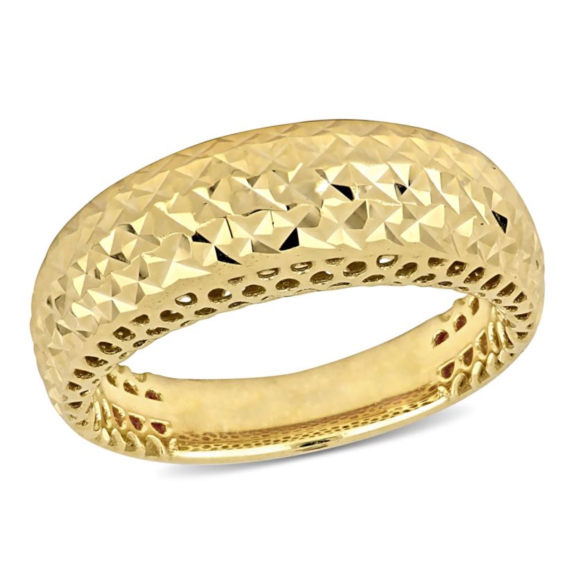 Diamond-Cut Design Ring in 14k Yellow Gold