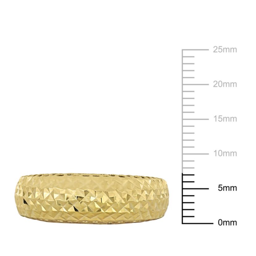 Diamond-Cut Design Ring in 14k Yellow Gold