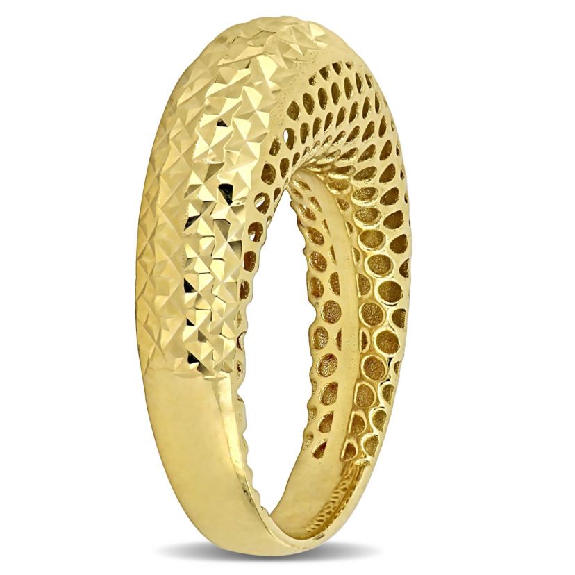 Diamond-Cut Design Ring in 14k Yellow Gold