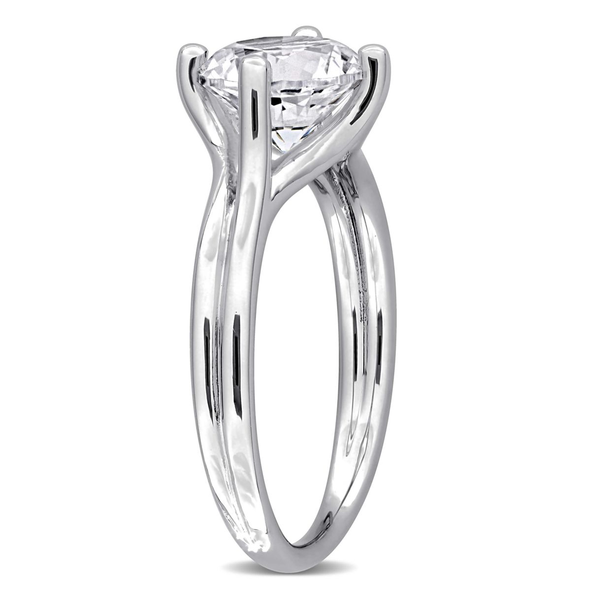 Created White Sapphire Ring in Sterling Silver