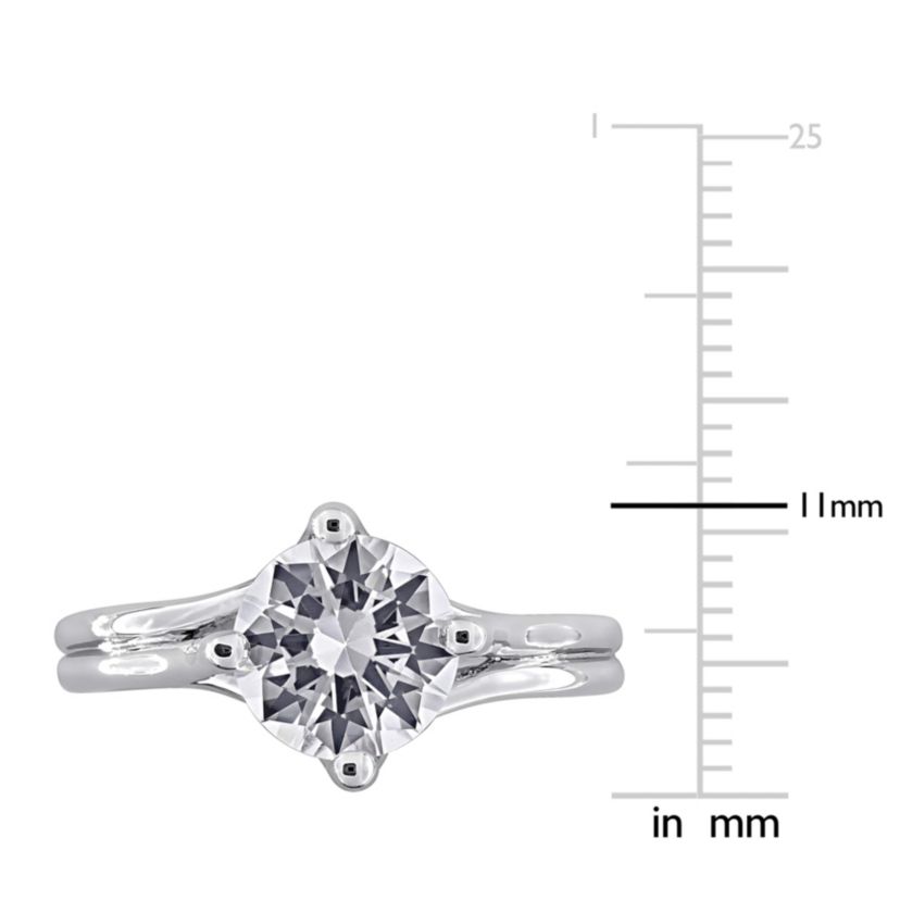 Created White Sapphire Ring in Sterling Silver