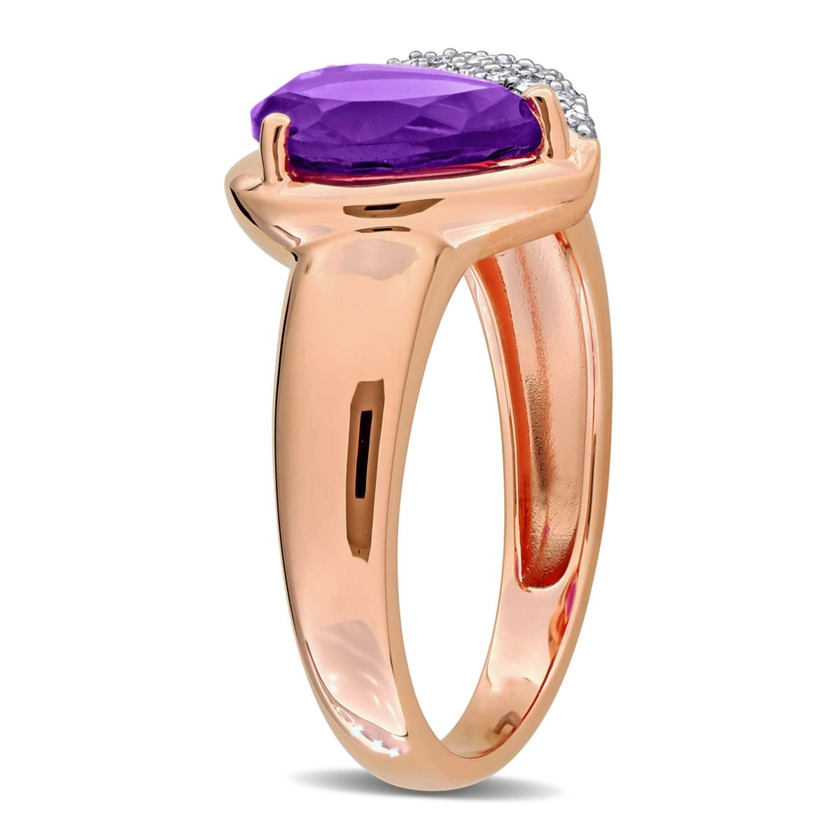 Diamond & Amethyst-Africa Ring in 10k Rose Gold