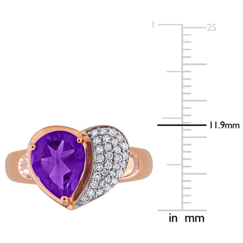 Diamond & Amethyst-Africa Ring in 10k Rose Gold