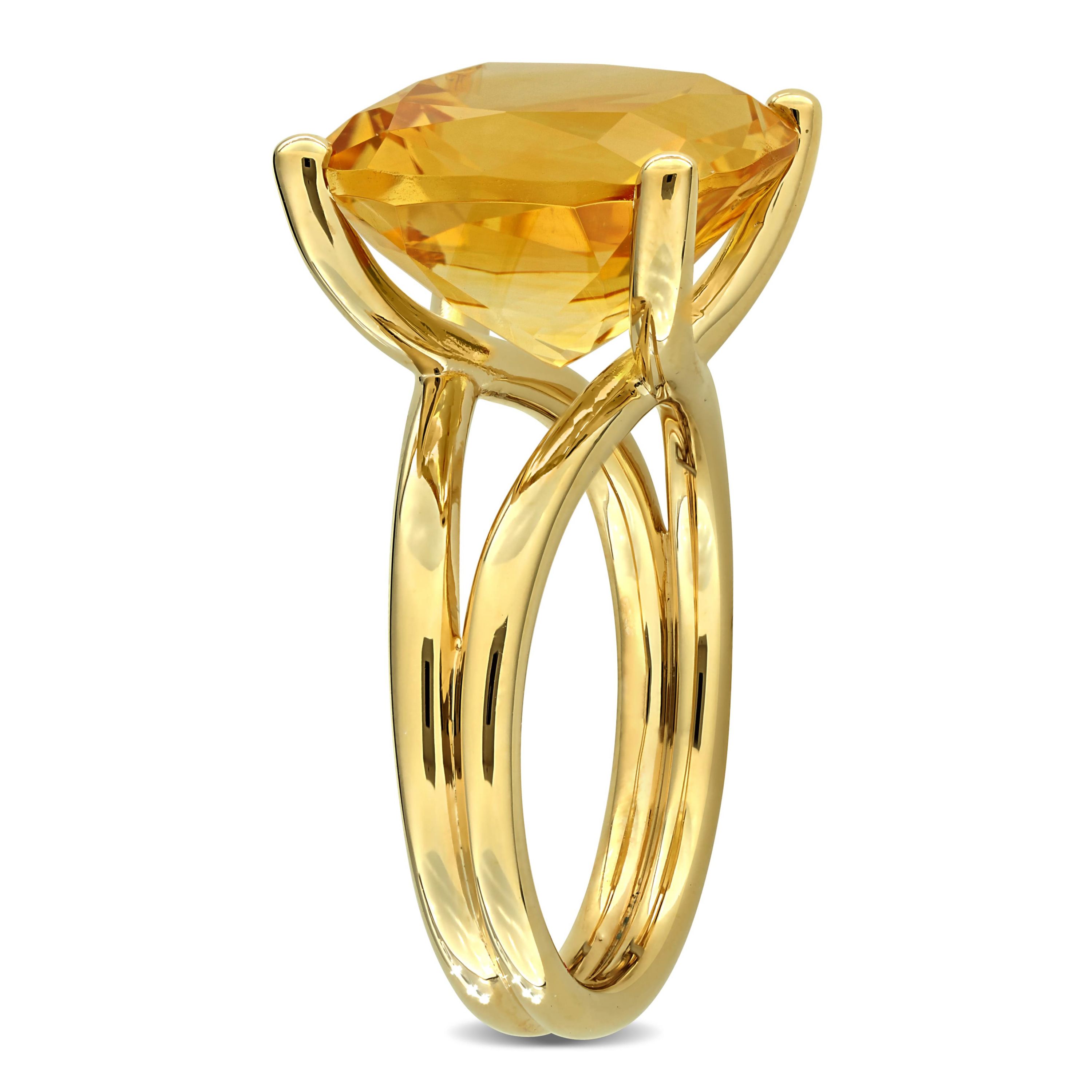 Citrine Ring in Yellow Plated Sterling Silver