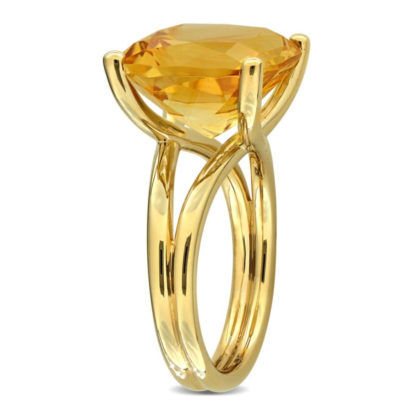Citrine Ring in Yellow Plated Sterling Silver