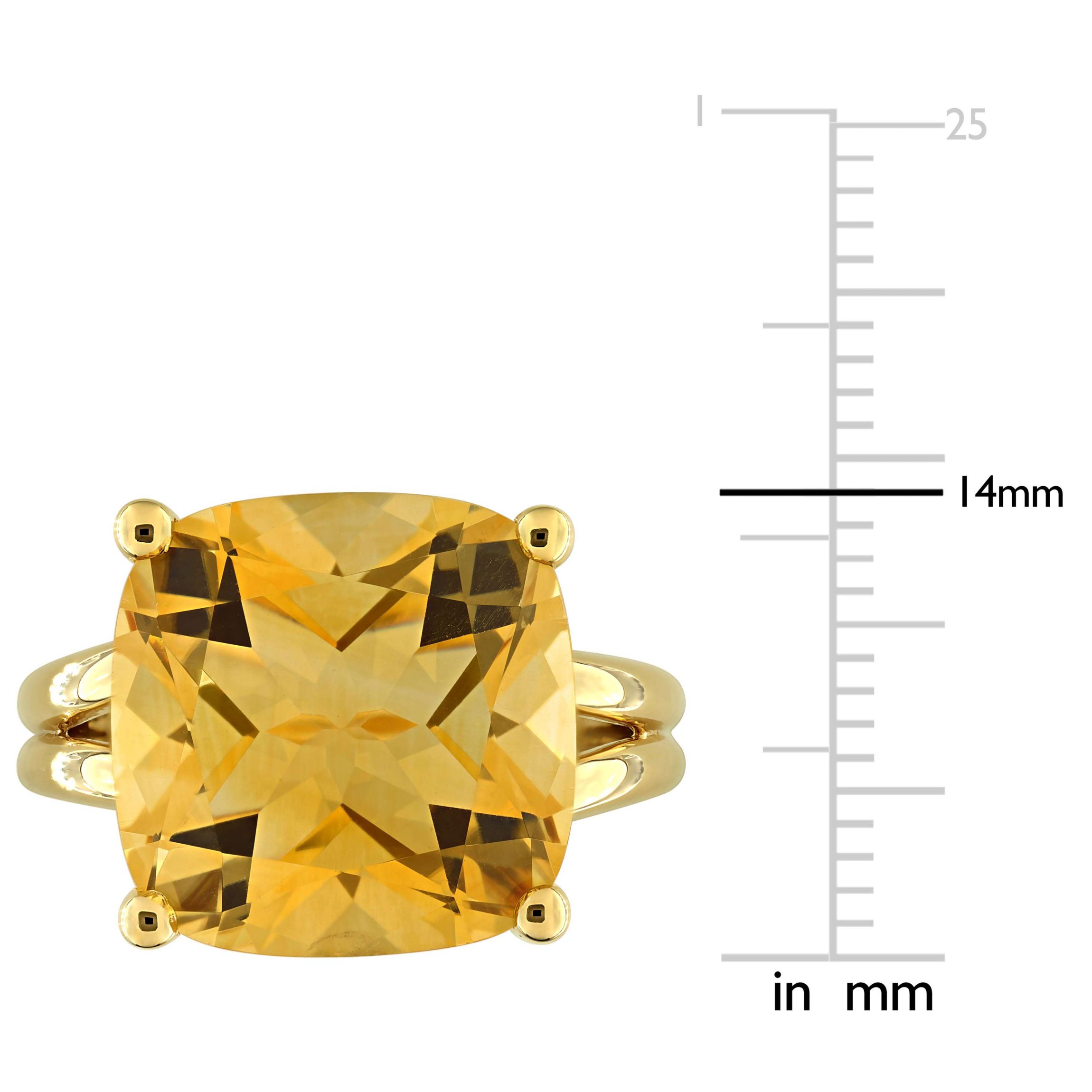 Citrine Ring in Yellow Plated Sterling Silver