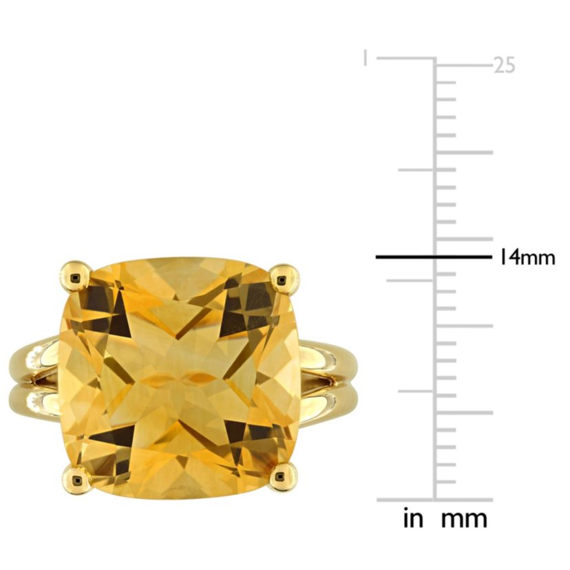 Citrine Ring in Yellow Plated Sterling Silver