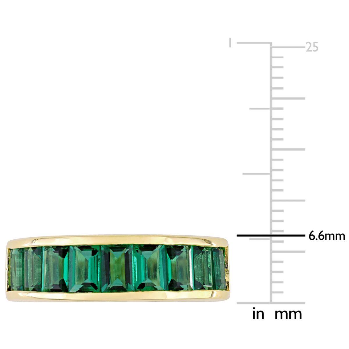 Lab Created Created Emerald Ring in Yellow Plated Sterling Silver