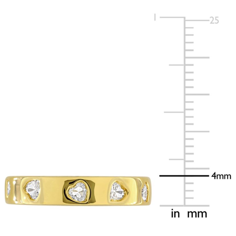 Lab Created Created White Sapphire Ring in Yellow Plated Sterling Silver