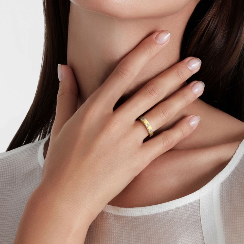 Lab Created Created White Sapphire Ring in Yellow Plated Sterling Silver