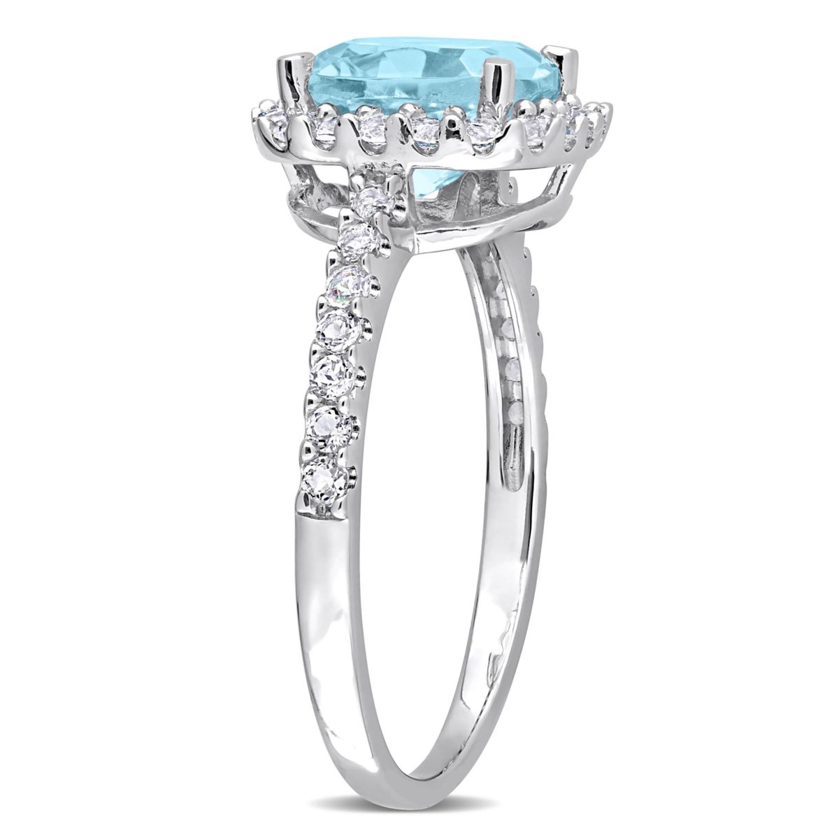 Sky Blue Topaz & White Topaz Ring in Sterling Silver