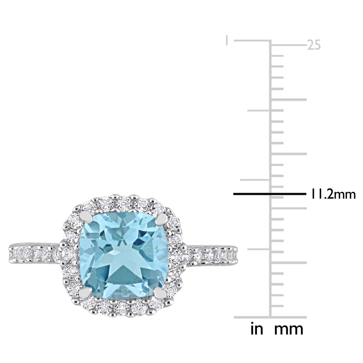 Sky Blue Topaz & White Topaz Ring in Sterling Silver