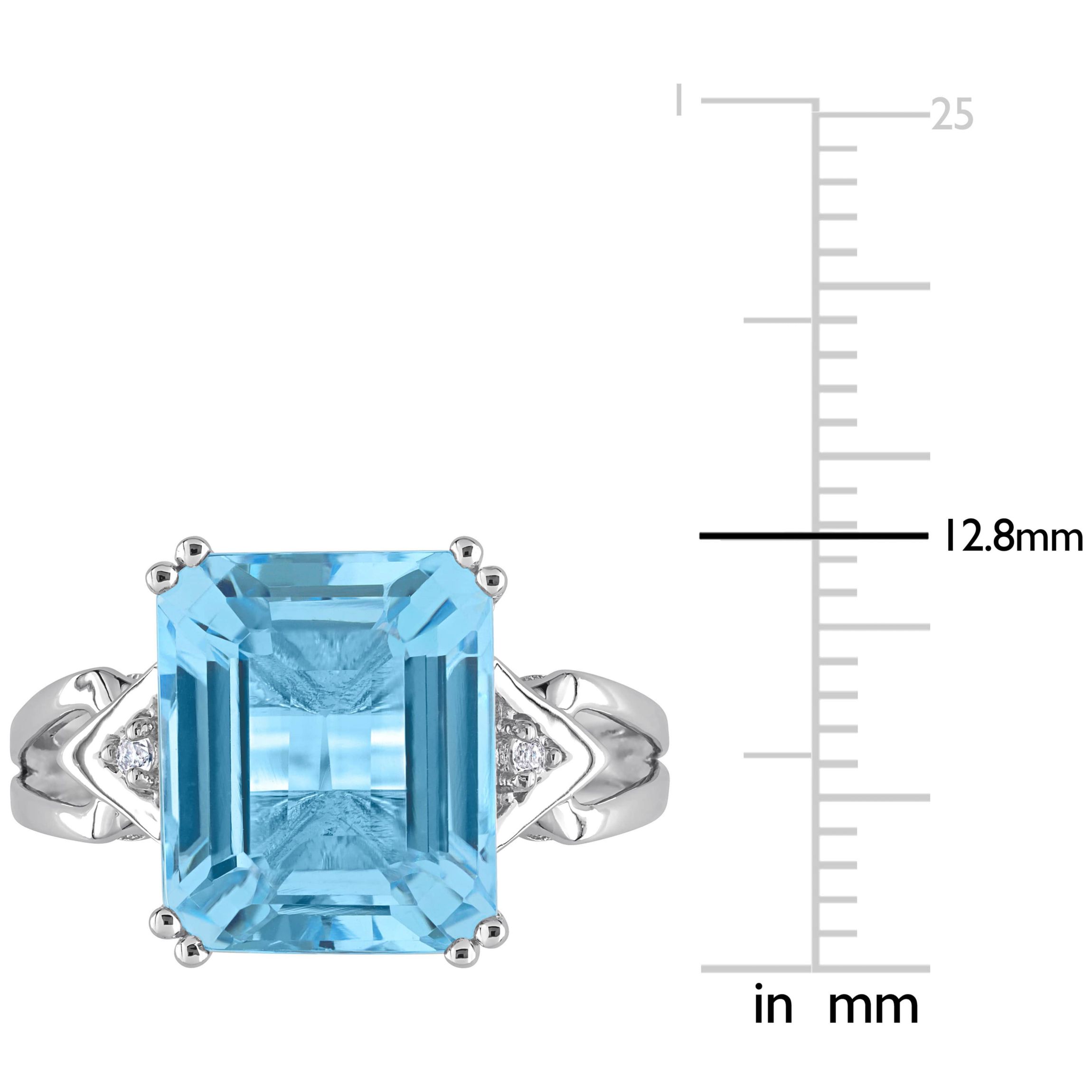 Sky Blue & White Topaz Ring in Sterling Silver