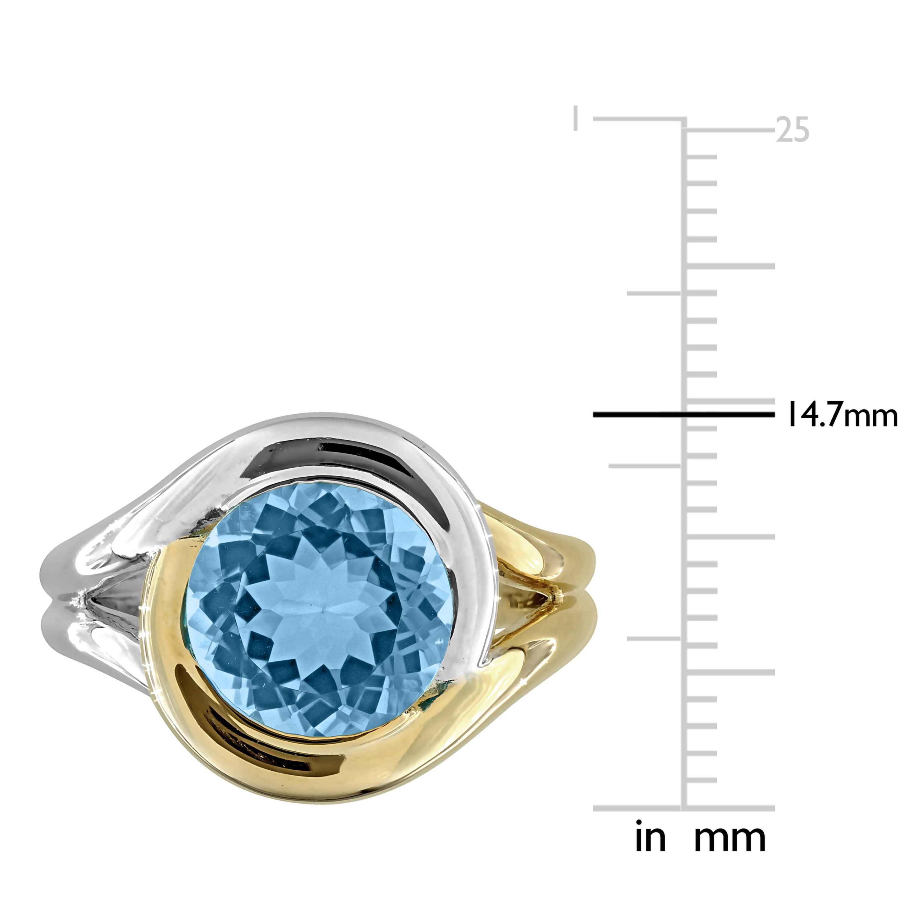 Sky Blue Topaz Ring in Two-tone Sterling Silver