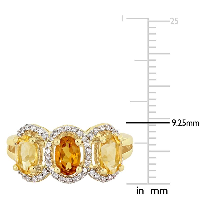 Citrine Madeira & Citrine Ring in Yellow Plated Sterling Silver