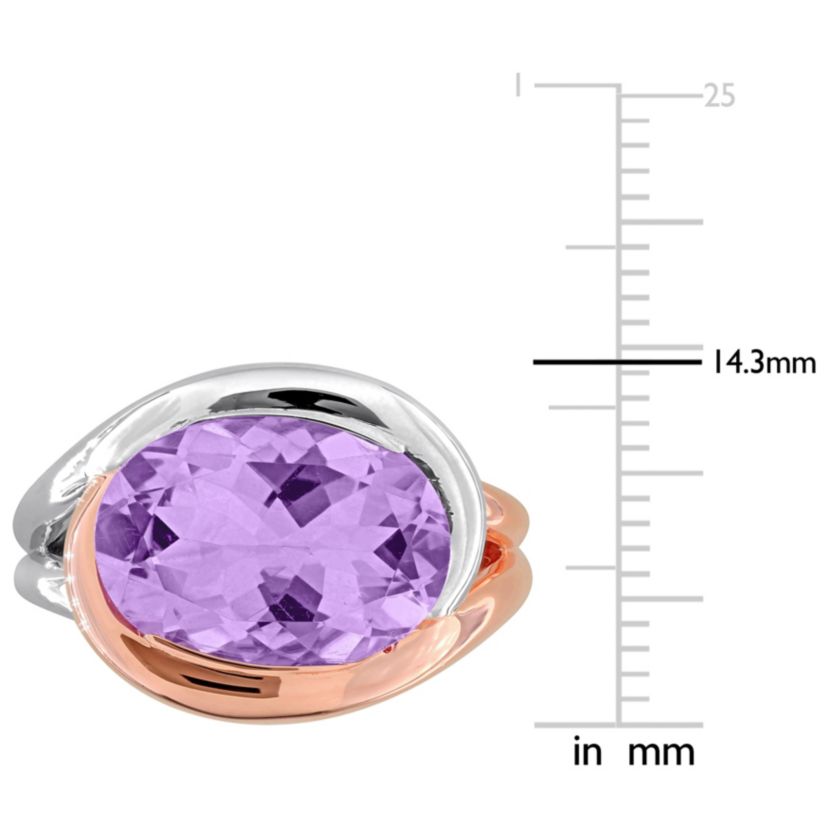 Pink Amethyst Ring in Two-tone Sterling Silver