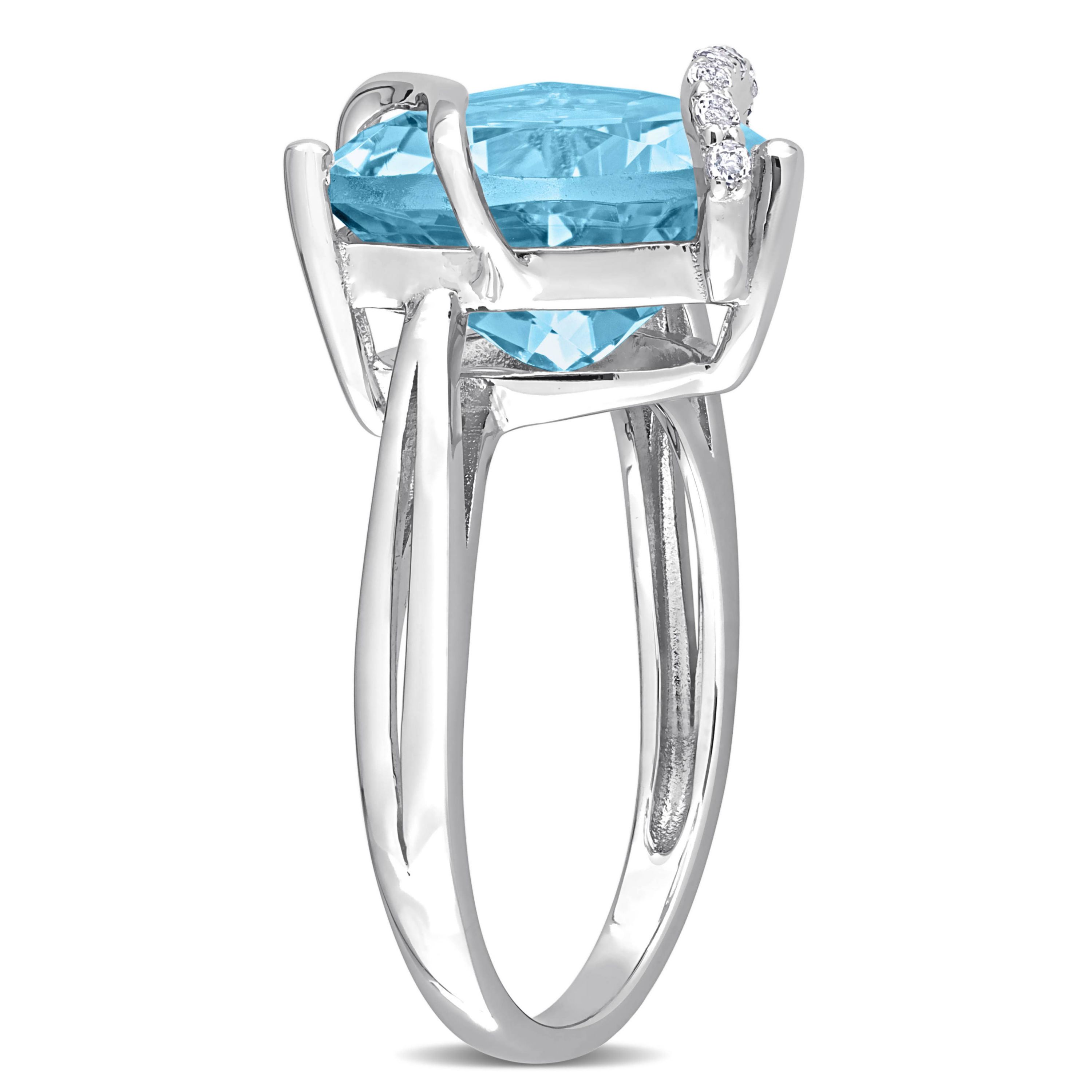 Sky Blue & White Topaz Ring in Sterling Silver