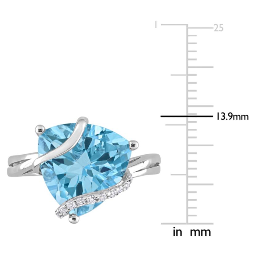 Sky Blue & White Topaz Ring in Sterling Silver