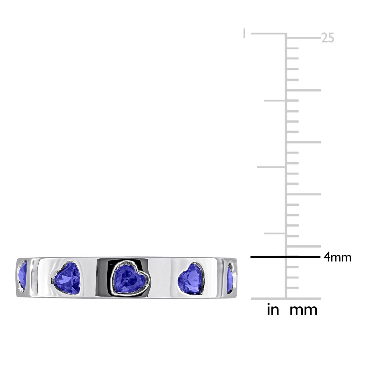 Created Blue Sapphire Ring in Sterling Silver