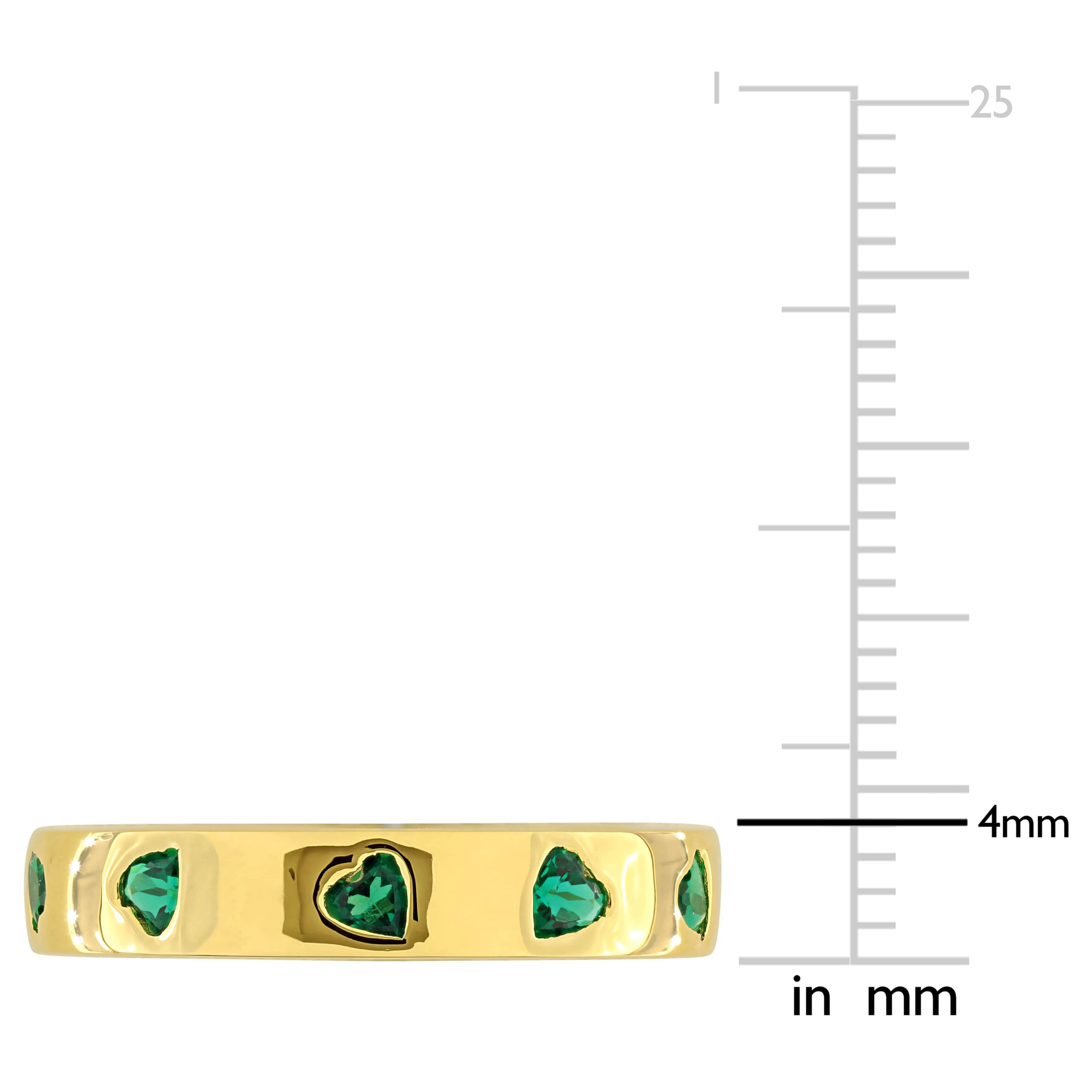 Lab Created Created Emerald Ring in Yellow Plated Sterling Silver