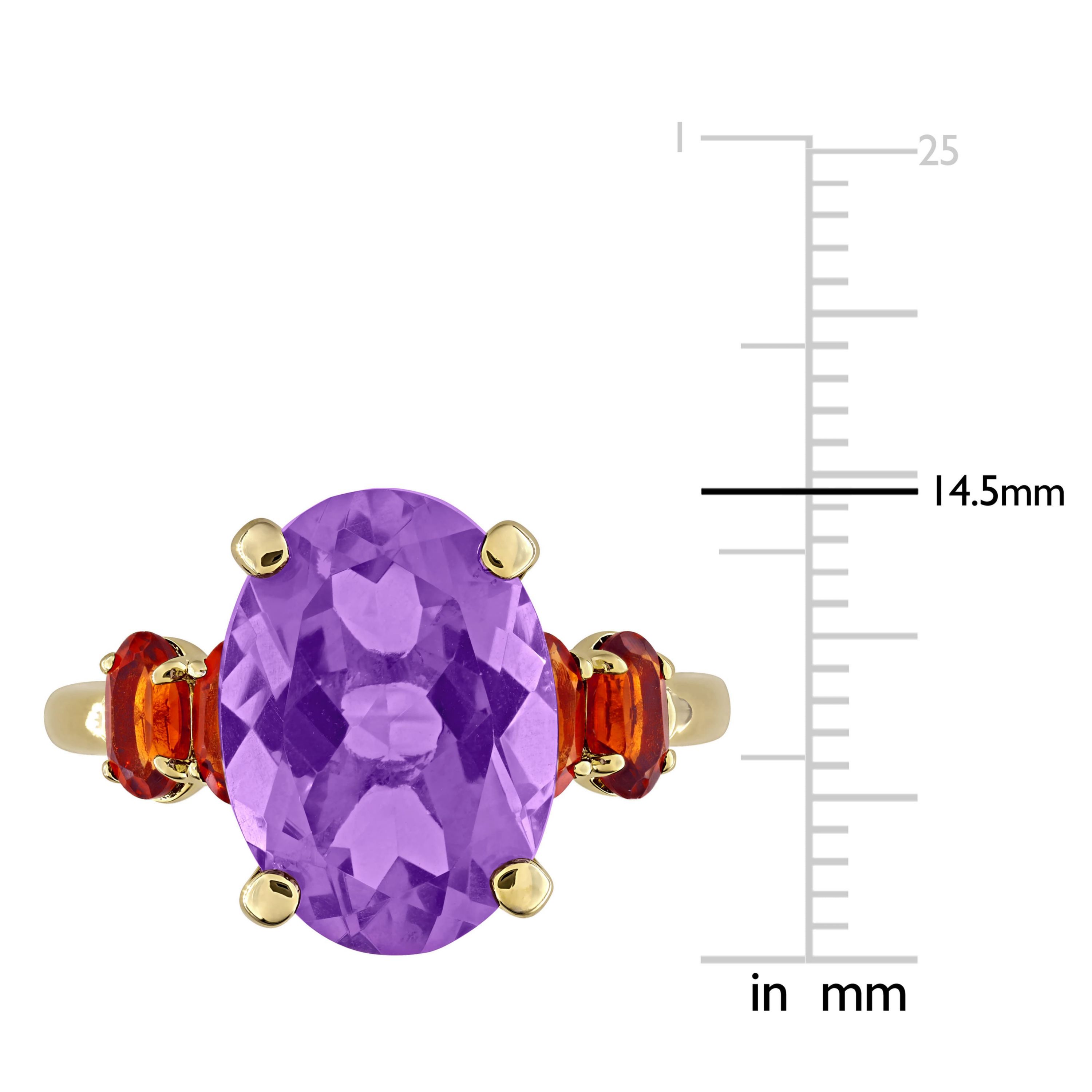 Amethyst & Madeira Citrine Ring in Yellow Plated Sterling Silver