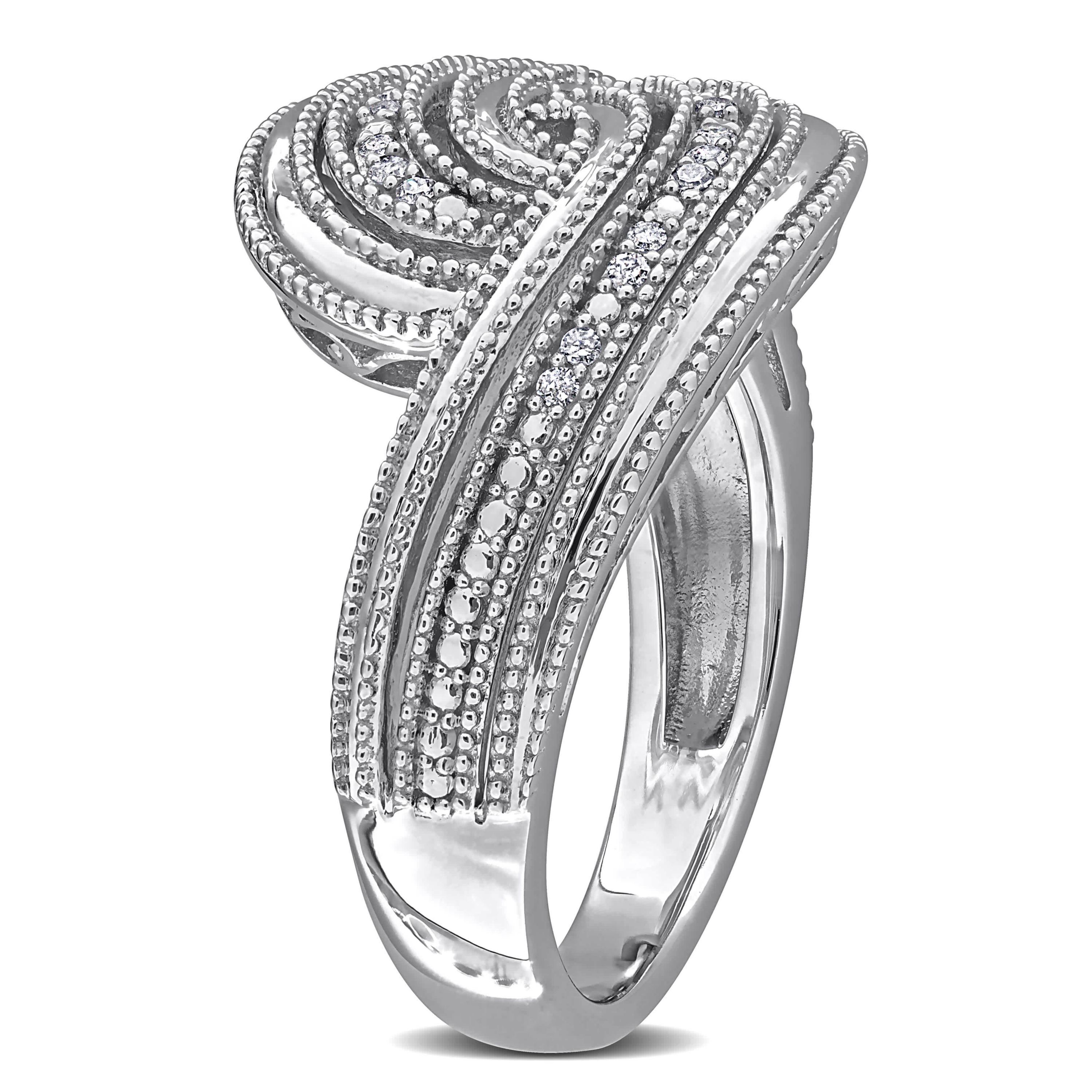 Diamond Ring in Sterling Silver