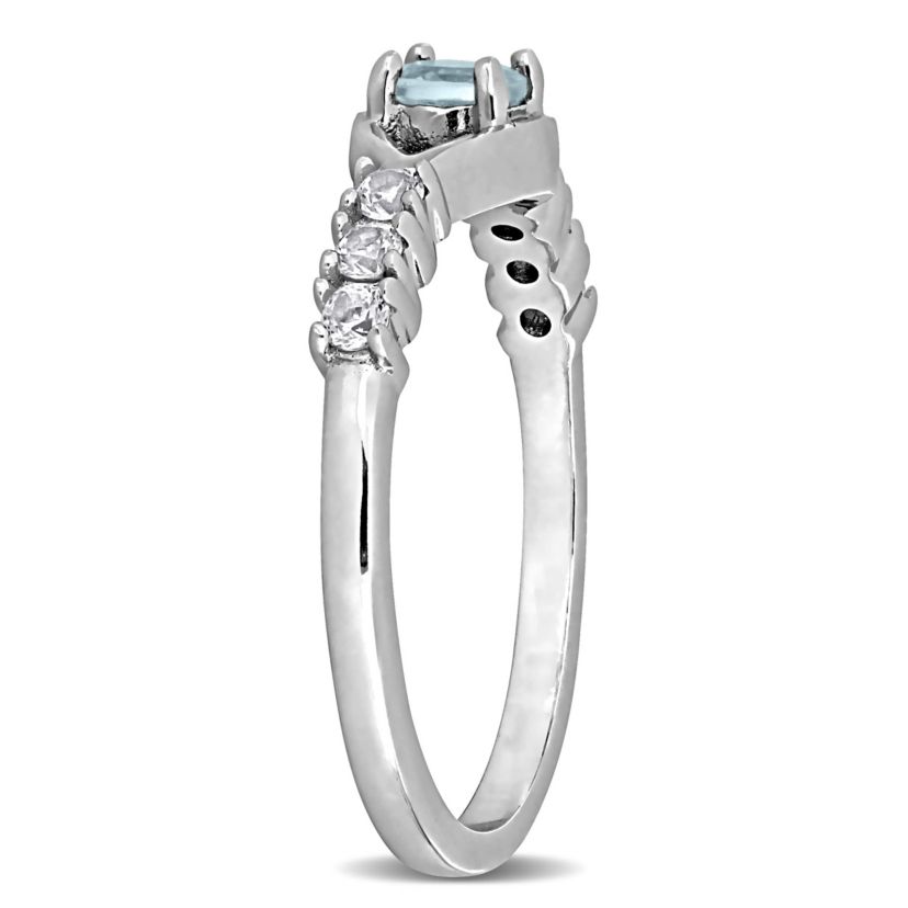 Lab Created Sky Blue Topaz & Created White Sapphire Ring in Sterling Silver