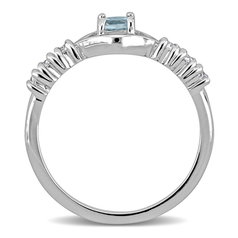 Lab Created Sky Blue Topaz & Created White Sapphire Ring in Sterling Silver