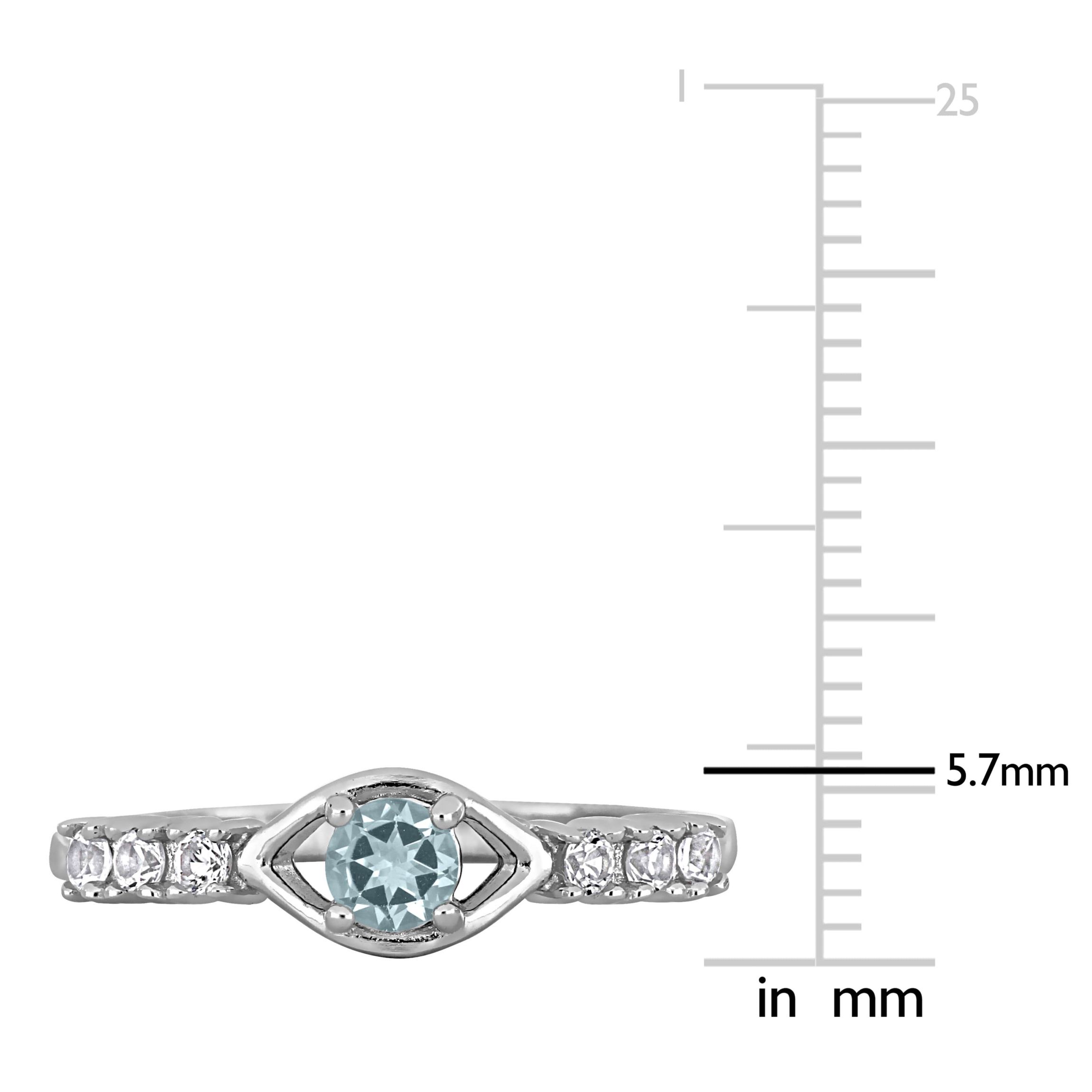 Lab Created Sky Blue Topaz & Created White Sapphire Ring in Sterling Silver