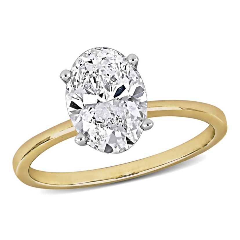Lab Created Lab Grown Diamond Engagement Ring in 14k Yellow Gold